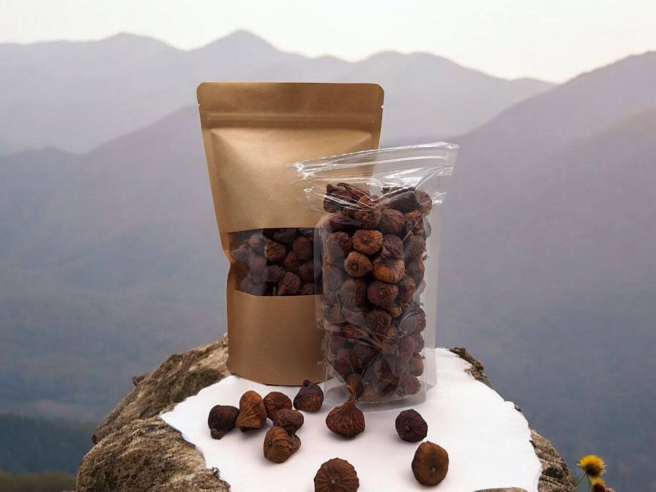 Beautifully packaged Soltorkade Fikon by Nature Pick Market, representing 100% natural and additive-free dried figs from Uzbekistan.